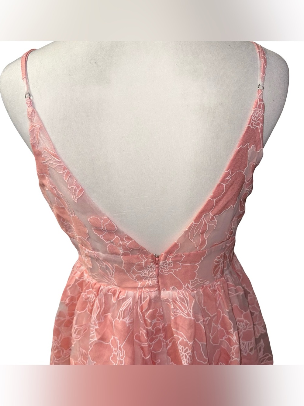 Lulus Floral Feelings Pink Floral Jacquard Babydoll Mini Dress women’s Medium - Picture 7 of 16
